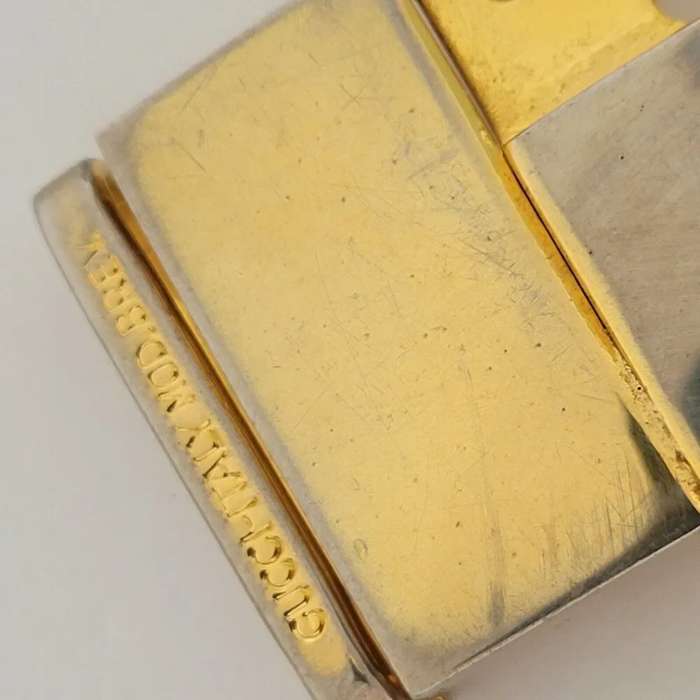 Gucci Vintage Belt Buckle Gold Silver Tone